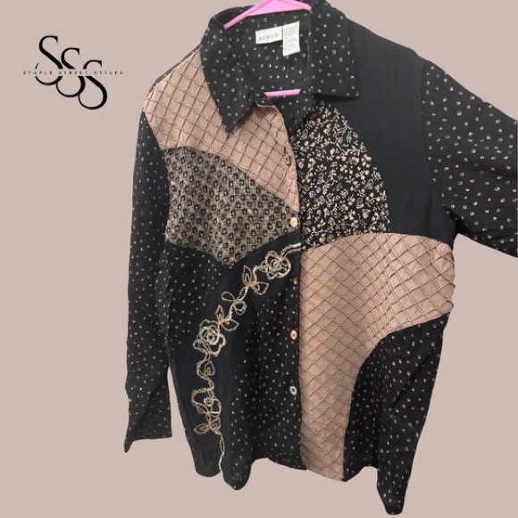 Vintage Koret Patchwork Button up - Picture 1 of 8